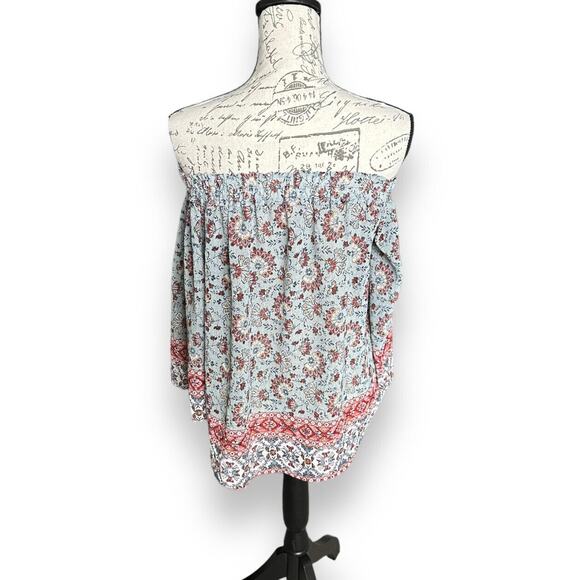 Knox Rose Floral Off-Shoulder Boho Blouse Small - Picture 5 of 8
